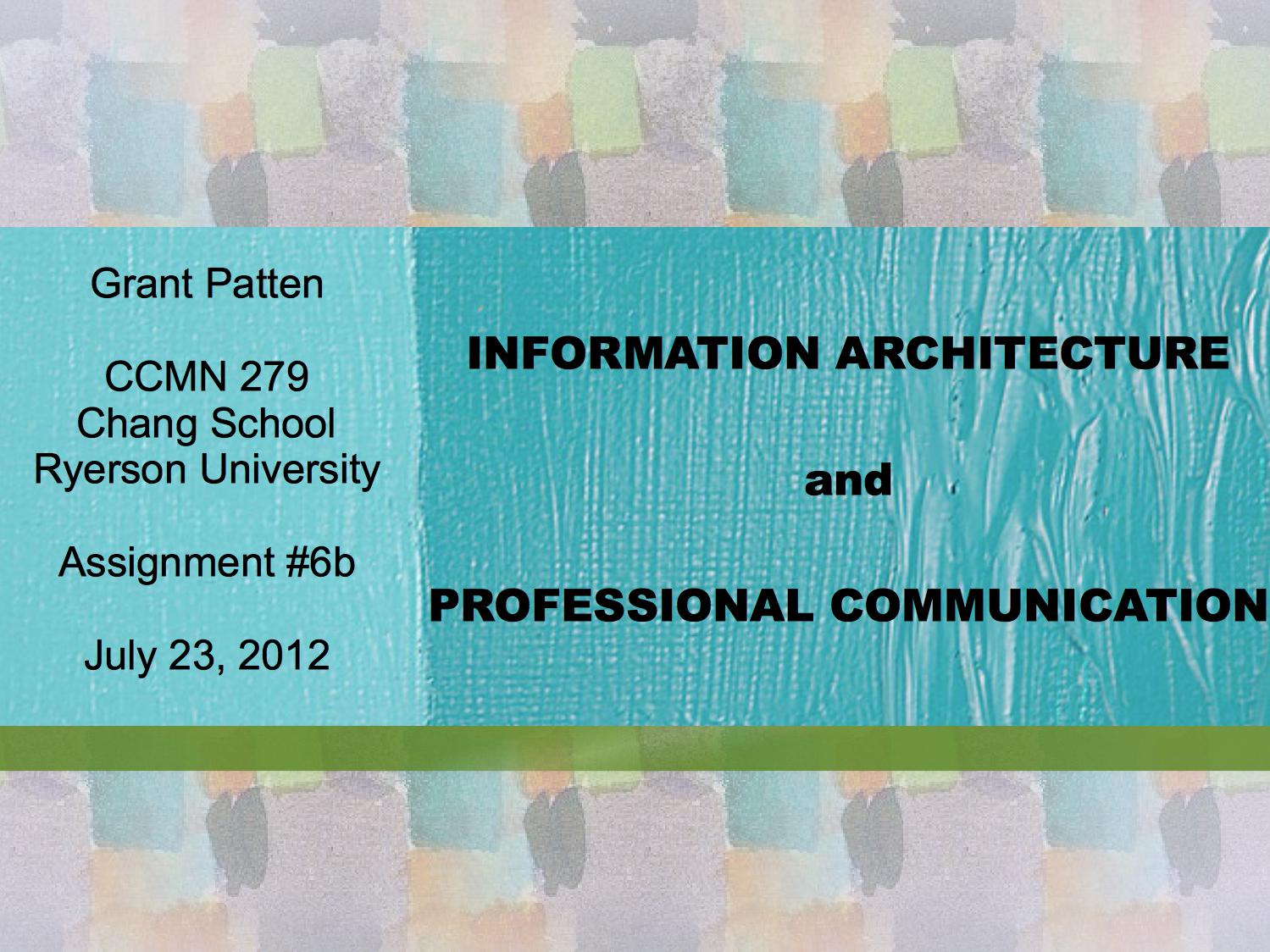 Information architecture presentation